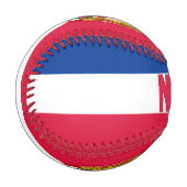 ネパール国旗とコート・オブ・アームズ 野球ボール (正面左)