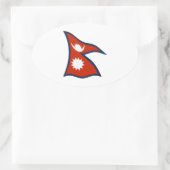 ネパール国旗のシール 楕円形シール (バッグ)