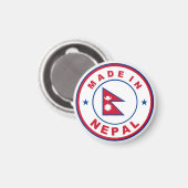 ネパール国旗の商品ラベルのラウンドで作られる マグネット (正面/裏面)