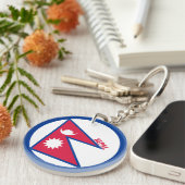 ネパール国旗の赤青ホワイトペナンツ キーホルダー (正面右)