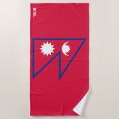 ネパール国旗の輝かしい愛国心 ビーチタオル (正面)