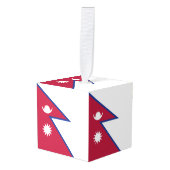 ネパール国旗 キューブオーナメント (正面アングル)