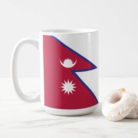 ネパール国旗 コーヒーマグカップ (ドーナツ)