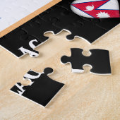 ネパール国旗&ネパール国/ネパール ジグソーパズル (側面)