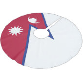 ネパール国旗 ブラッシュドポリエステルツリースカート (アングル)