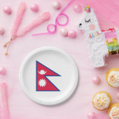 ネパール国旗 ペーパープレート (パーティー)