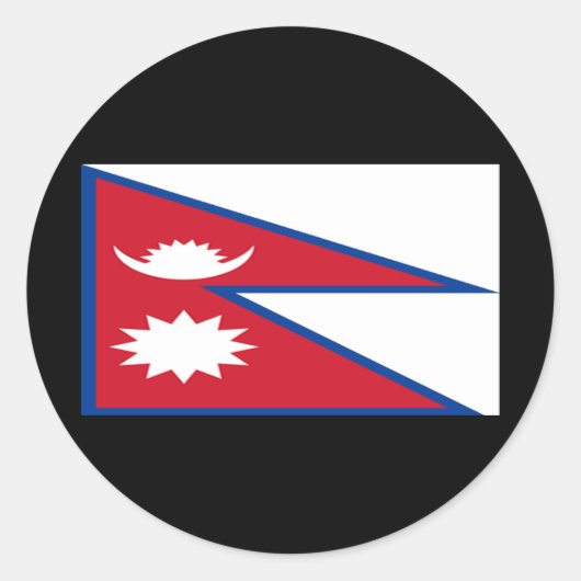 ネパール国旗 ラウンドシール (正面)