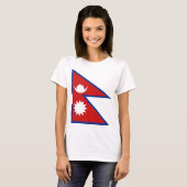 ネパール国旗x地図Tシャツ Tシャツ (正面フル)