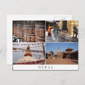 ネパール宗教コラージュのはがき ポストカード (正面/裏面)
