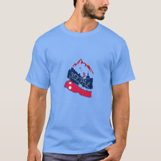 ネパール山国旗 Tシャツ