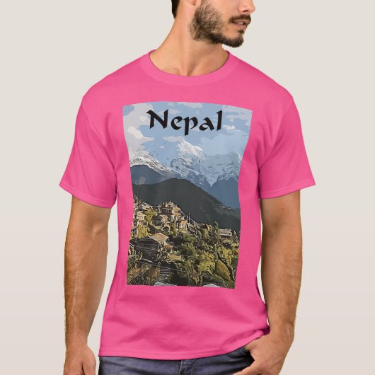 ネパール旅行ベクトル Tシャツ (正面)
