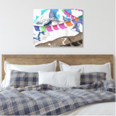 ネパール祈りの言葉フラッグス旅行ポスター キャンバスプリント (インサイチュ (寝室))