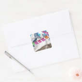 ネパール祈りの言葉フラッグス旅行ポスター スクエアシール (封筒)