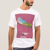 ネパール イラスト マップ ポスター Tシャツ (正面)