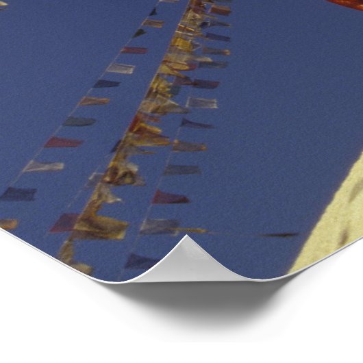 ネパール、カトマンズ。祈りの言葉旗の下で注意深く ポスター (角)