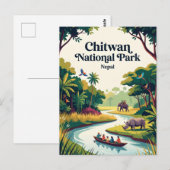 ネパール チトワン国立公園 ポストカード (正面/裏面)