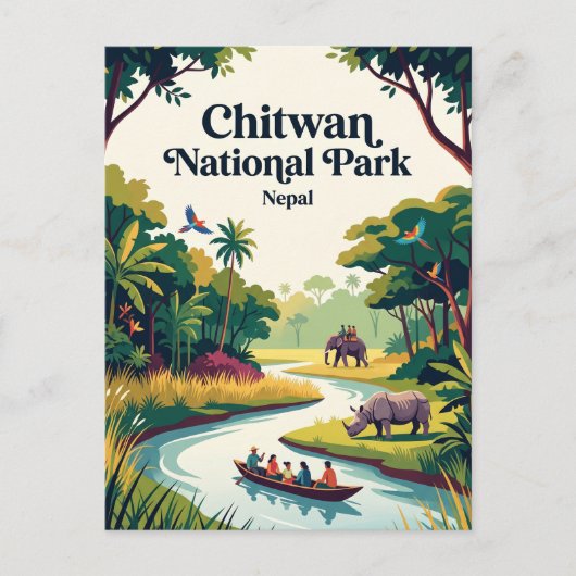 ネパール チトワン国立公園 ポストカード (正面)