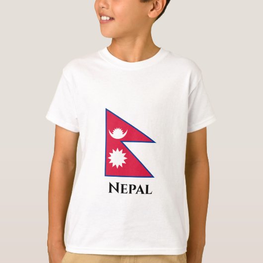 ネパール(ネパール)国旗 Tシャツ (正面)