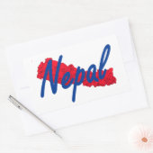 ネパール 長方形シール (封筒)