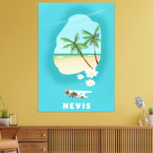 ネビカリブのス島図解入りの、写真付きのの地図。 キャンバスプリント (インサイチュ (リビング))