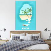 ネビカリブのス島図解入りの、写真付きのの地図。 キャンバスプリント (インサイチュ (寝室))
