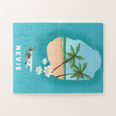 ネビカリブのス島図解入りの、写真付きのの地図。 ジグソーパズル (横)