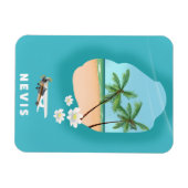 ネビカリブのス島図解入りの、写真付きのの地図。 マグネット (横)