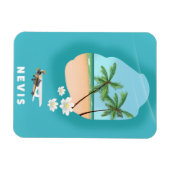 ネビカリブのス島図解入りの、写真付きのの地図。 マグネット (横)