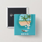 ネビカリブのス島図解入りの、写真付きのの地図。 缶バッジ (正面&裏面)