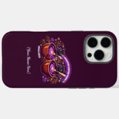 ネビュラ セレスティアル コーヒー 猫 かわいい 紫 Case-Mate iPhoneケース (裏面 (横))