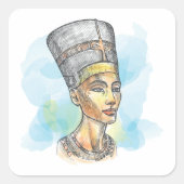 ネフェティティイラストレーションスクエアステッカー スクエアシール (正面)