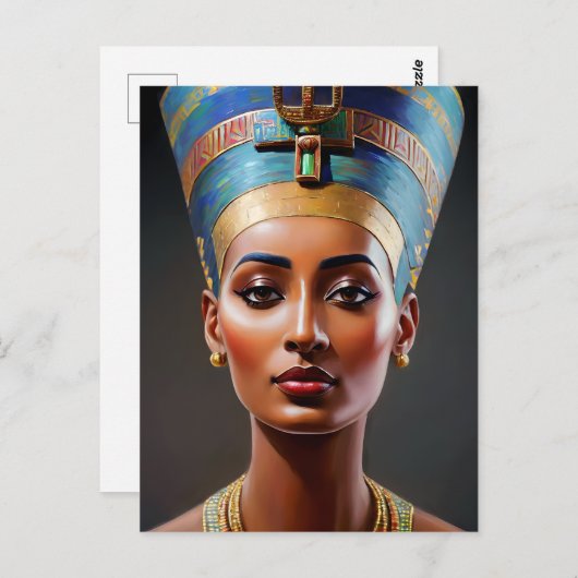 ネフェティティポートレートオリジナルアート ポストカード (正面/裏面)