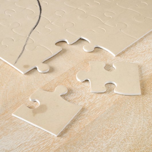 ネフェティティポートレートスケッチ古代エジプトパピルス ジグソーパズル (側面)