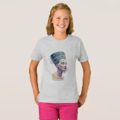 ネフェルティティ女王の水彩Tシャツ - エジプト美術 Tシャツ (正面フル)