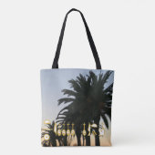 ネフェルティティ カラフル ポートレートとパームツリー トートバッグ (裏面)