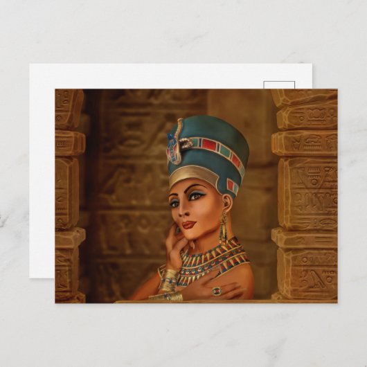 ネフェルティティ – ネフェルネフェルテン – エジプト女王 シーズンポストカード (正面/裏面)