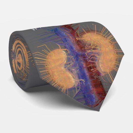 ネフローストタイユニーク腎アートデザイン灰色 ネクタイ (ロール)