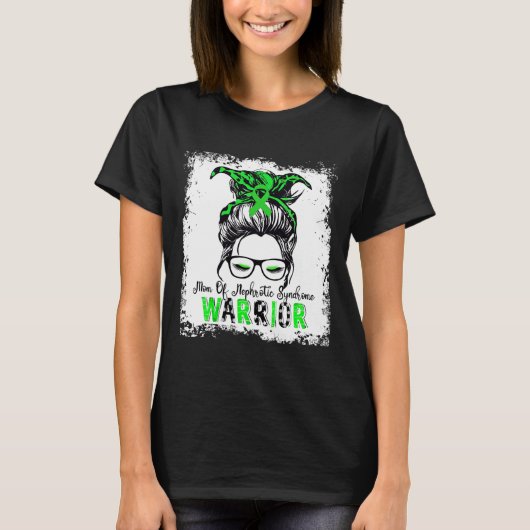 ネフローゼ症候群のママ戦士グリーンリボンママ Tシャツ (正面)