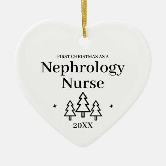ネフローロジーナース新しいジョブクリスマス セラミックオーナメント (正面)