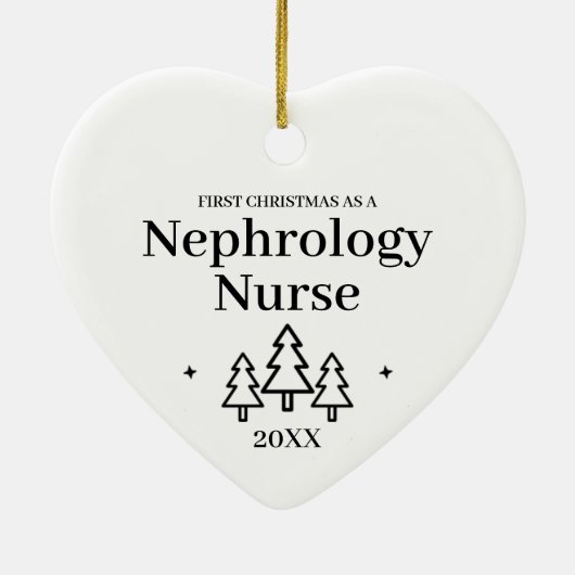 ネフローロジーナース新しいジョブクリスマス セラミックオーナメント (裏面)