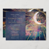 ネブカラフルラ金ゴールドドードルサンムーンマンダラ 招待状 (正面/裏面)