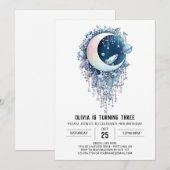 ネブラアウタースペーススターズデジタル誕生日 招待状 (正面/裏面)