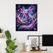 ネブラアクオロトル輝く星のサンゴ礁アート ポスター (ホームオフィス)