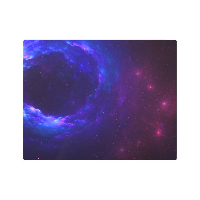 ネブラガスクラウドリングや輪ブルー&パープル メタルプリント (正面)