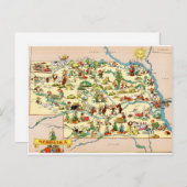 ネブラスカおもしろいヴィンテージの地図 ポストカード (正面/裏面)