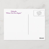 ネブラスカのはがきにへようこそ ポストカード (裏面)