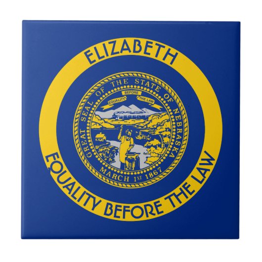 ネブラスカのネブラスカ州人の州のパーソナライズな旗 タイル (正面)