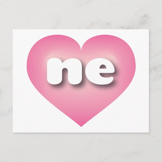 ネブラスカのピンクのフェードハート – 私はneが大好き ポストカード (正面)