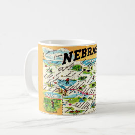 ネブラスカの地図マグカップ コーヒーマグカップ