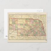 ネブラスカの地図(1902年) ポストカード (正面/裏面)